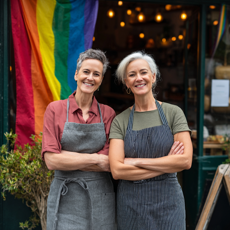 AI-genererad bild av två kvinnliga företagare